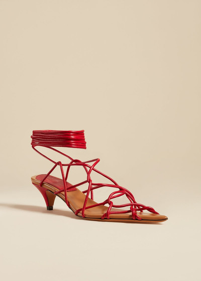 KHAITE The Arden Low Heel in Red Leather outlook
