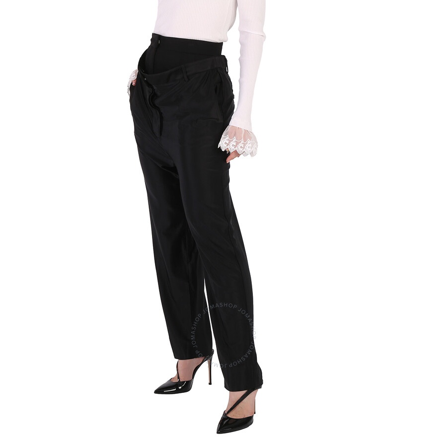 Burberry Ladies Black Lombardy Double-waisted Jersey Pants - 5