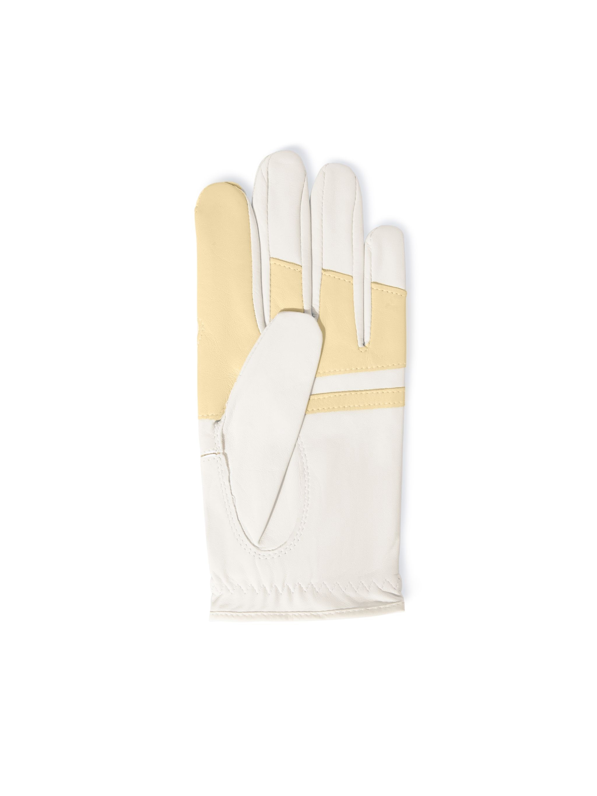 Gray/yellow Leather Golf Gloves - 2