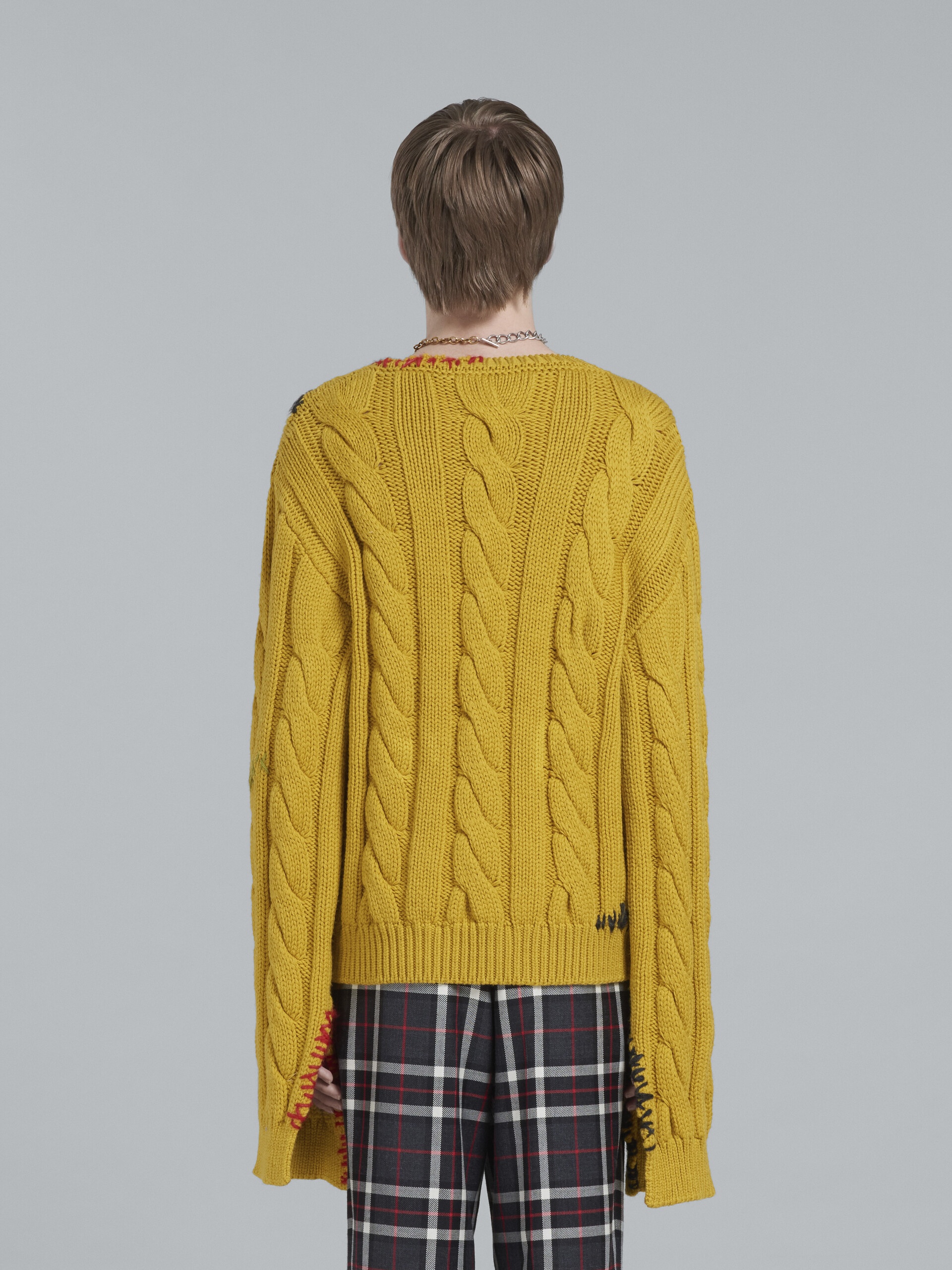 CEDAR YELLOW CABLE-KNIT SWEATER - 3
