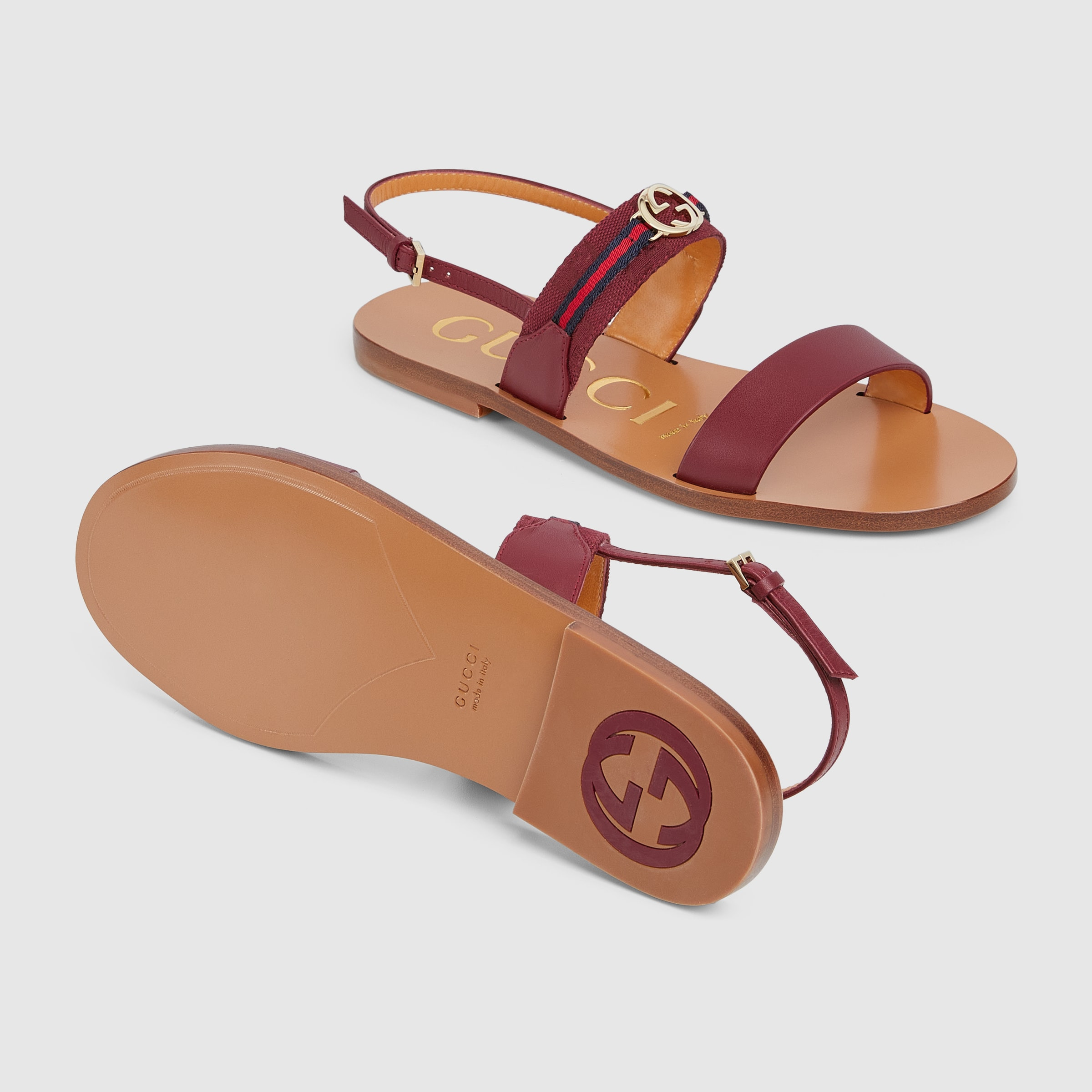 Women's sandal with Interlocking G and Web - 6