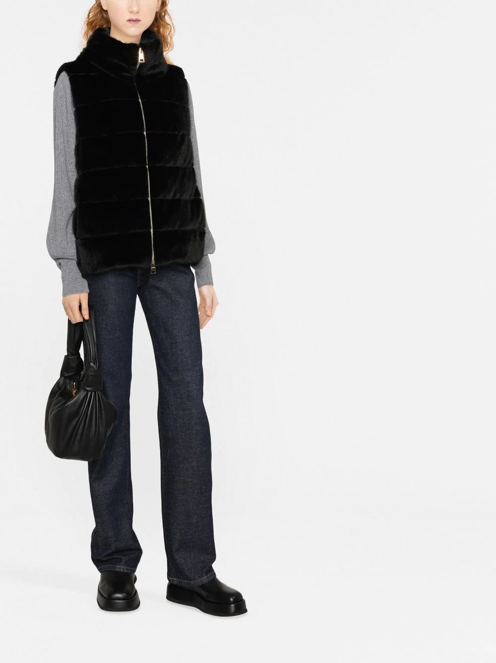 padded zip-up gilet - 2