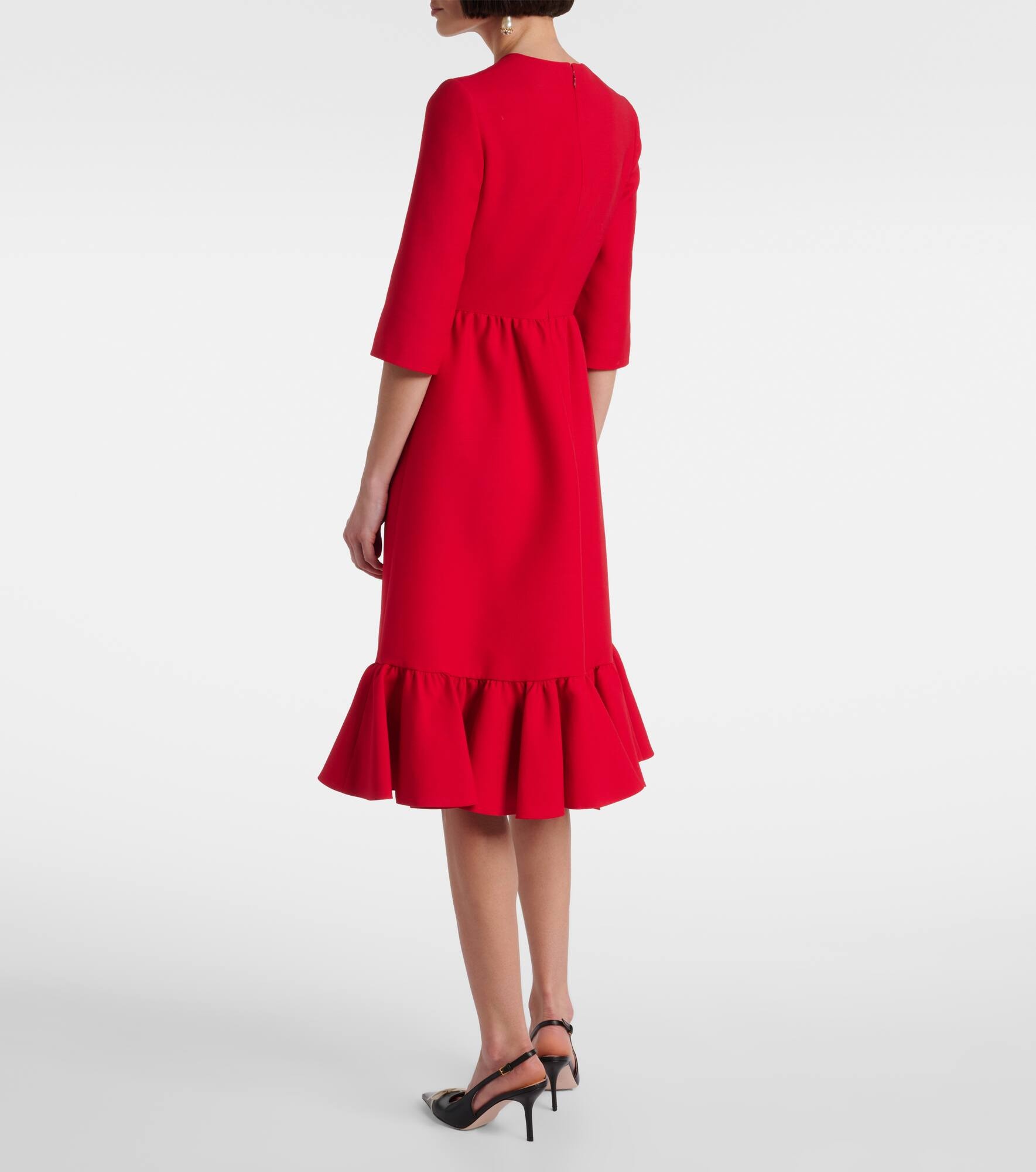 Crepe Couture embellished ruffled midi dress - 3
