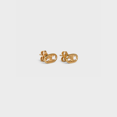 CELINE Maillon Triomphe Studs in Brass with Gold Finish outlook