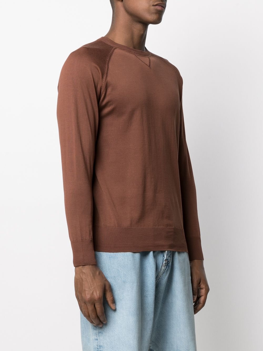 fine-knit cotton jumper - 3
