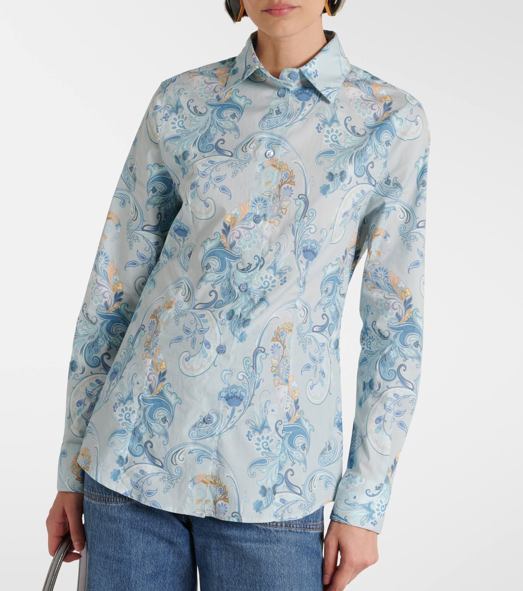 Printed cotton-blend shirt - 6