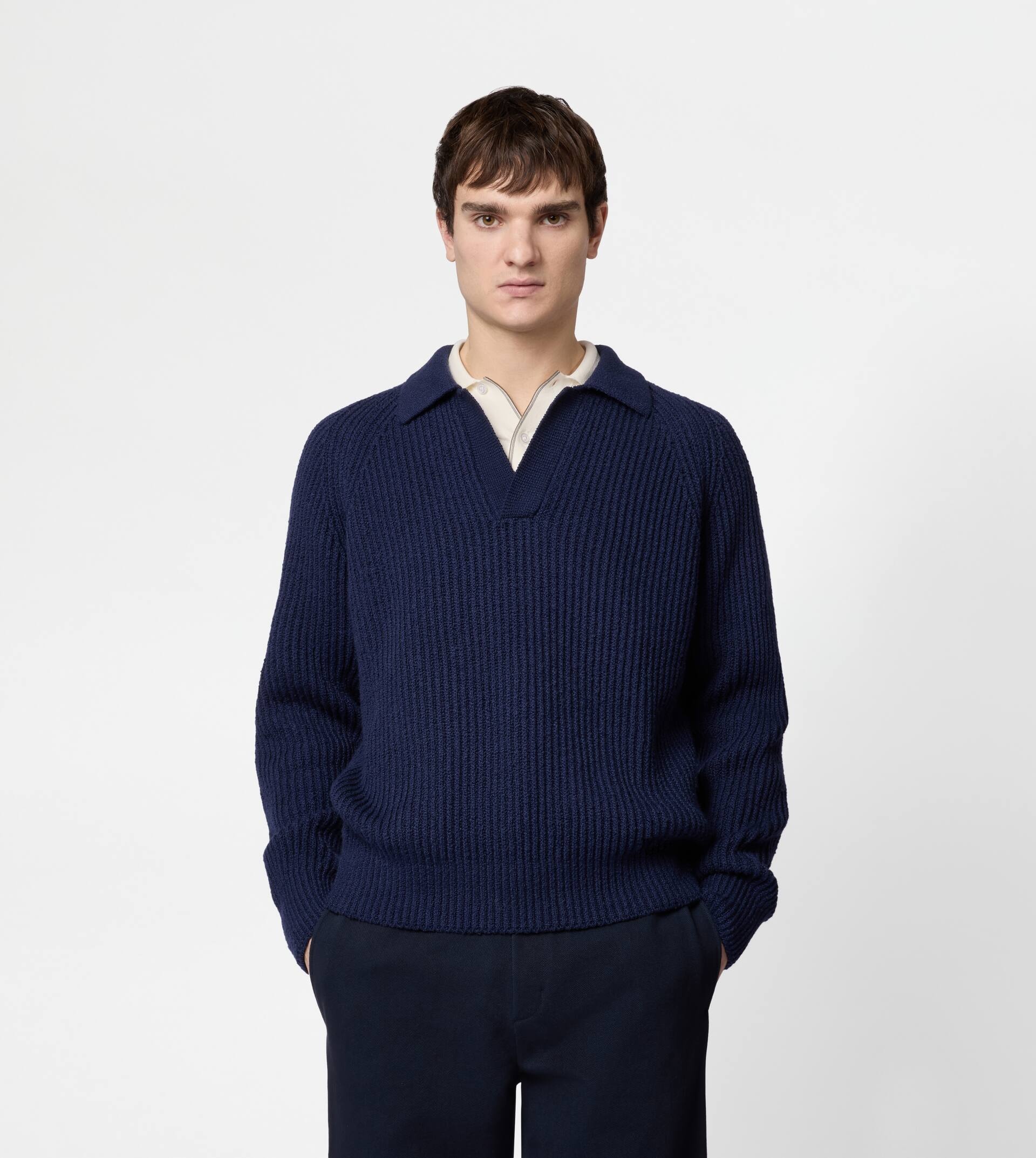 PULLOVER IN COTTON - BLUE - 3