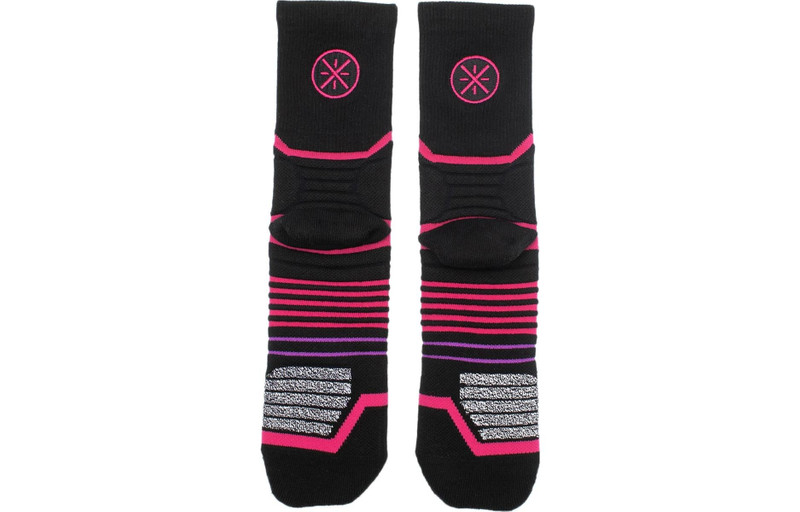 Li-Ning Li-Ning Way Of Wade Mid Cut Basketball Socks 'Black Pink' AWLT017-1 outlook