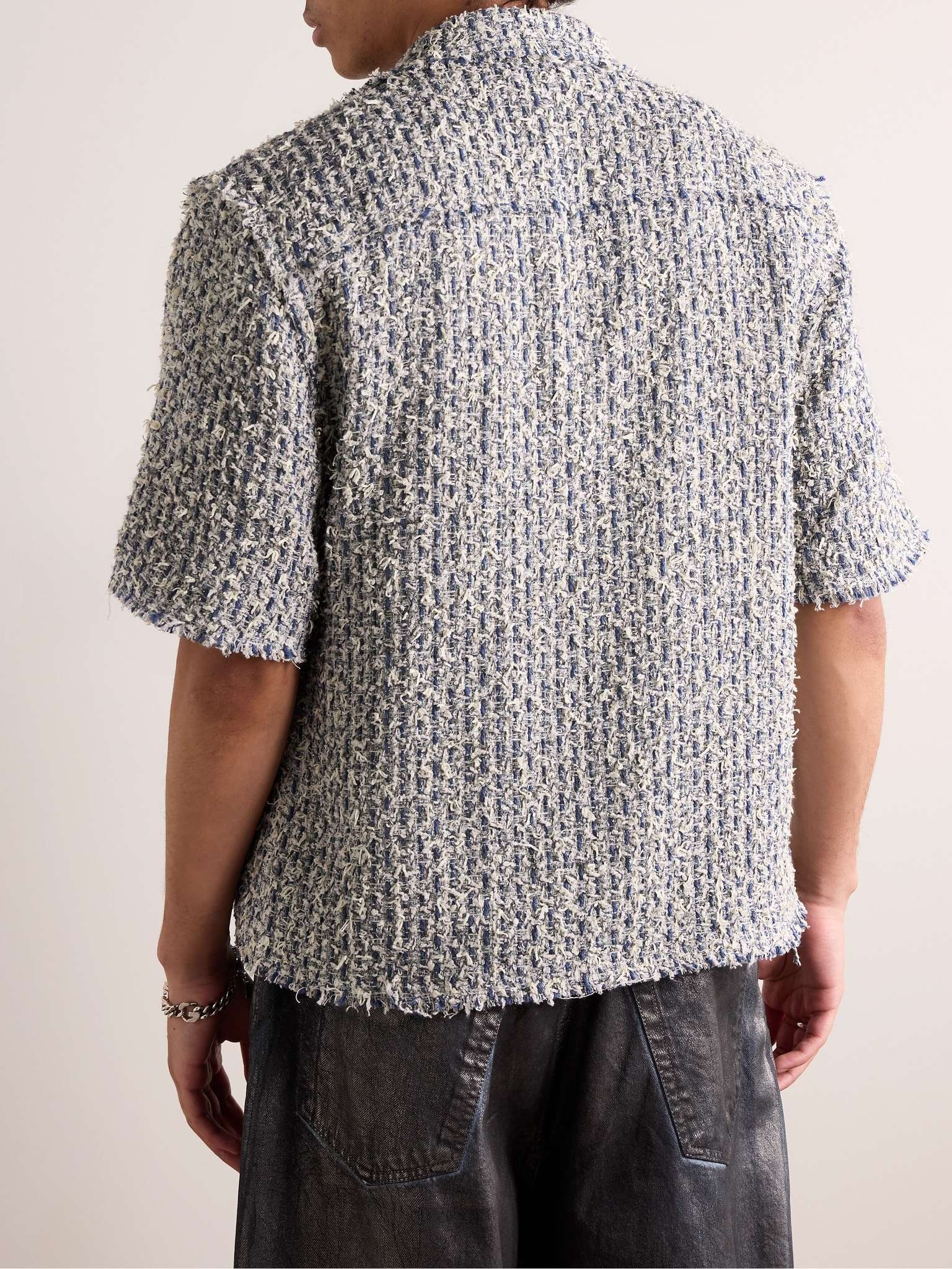 Camp-Collar Frayed Cotton-Blend Tweed Overshirt - 3