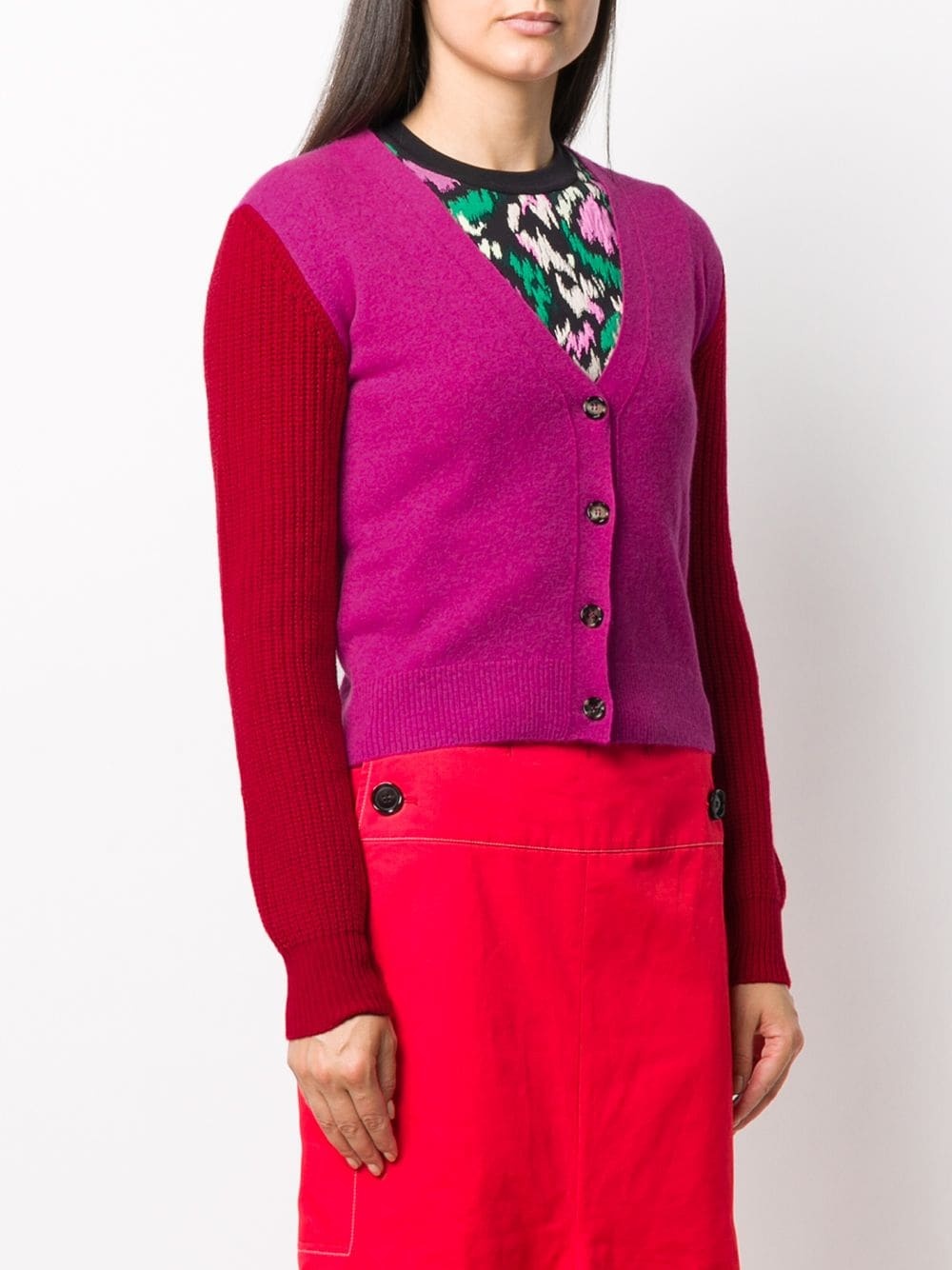 colour-block cardigan - 3