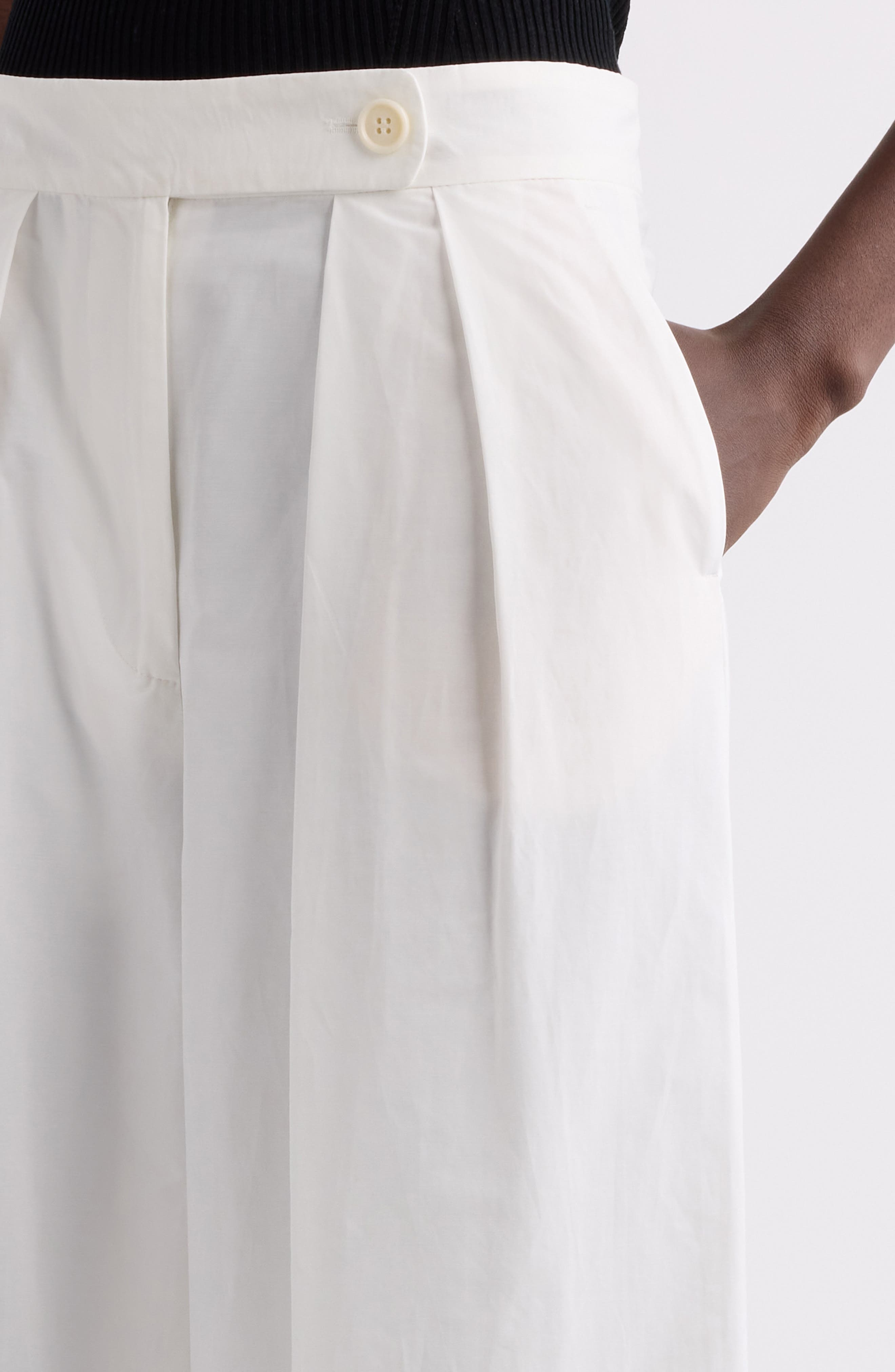 Dries Van Noten Pamplona Pleated Wide Leg Trousers in White at Nordstrom - 5