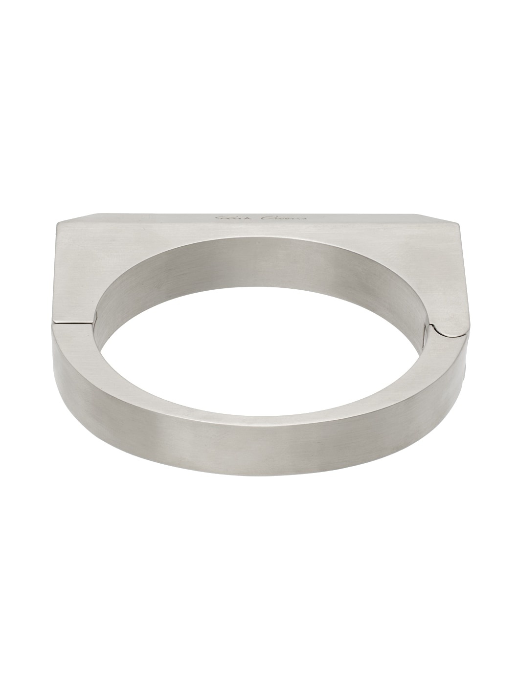 Silver Beveled Bangle Bracelet - 2