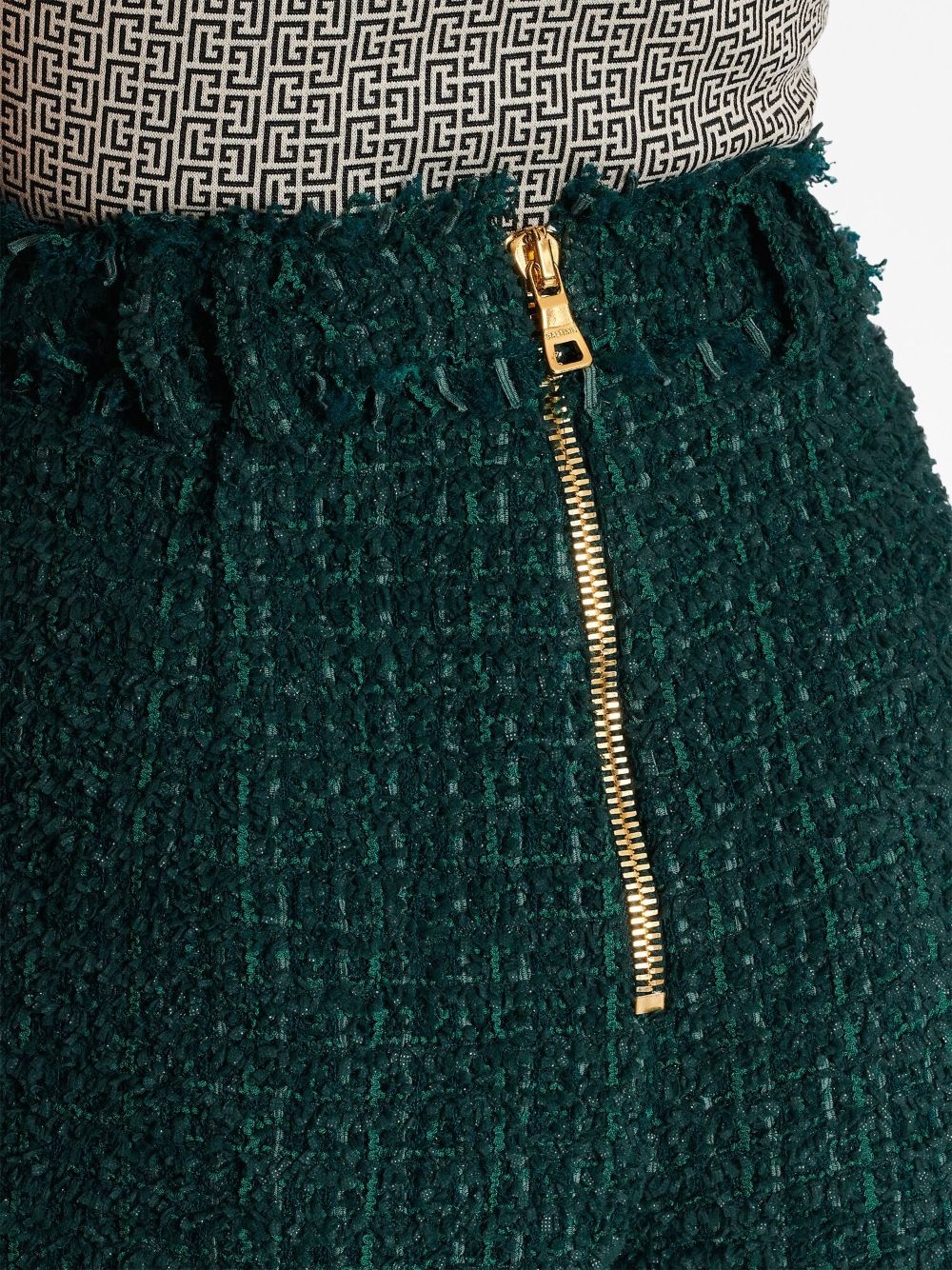 button-detail tweed shorts - 7