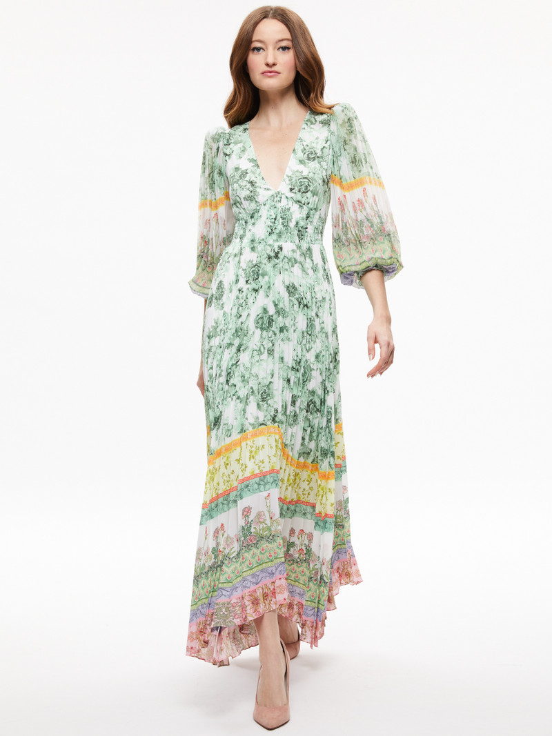 SION SUNBURST PLEATED MAXI DRESS 3