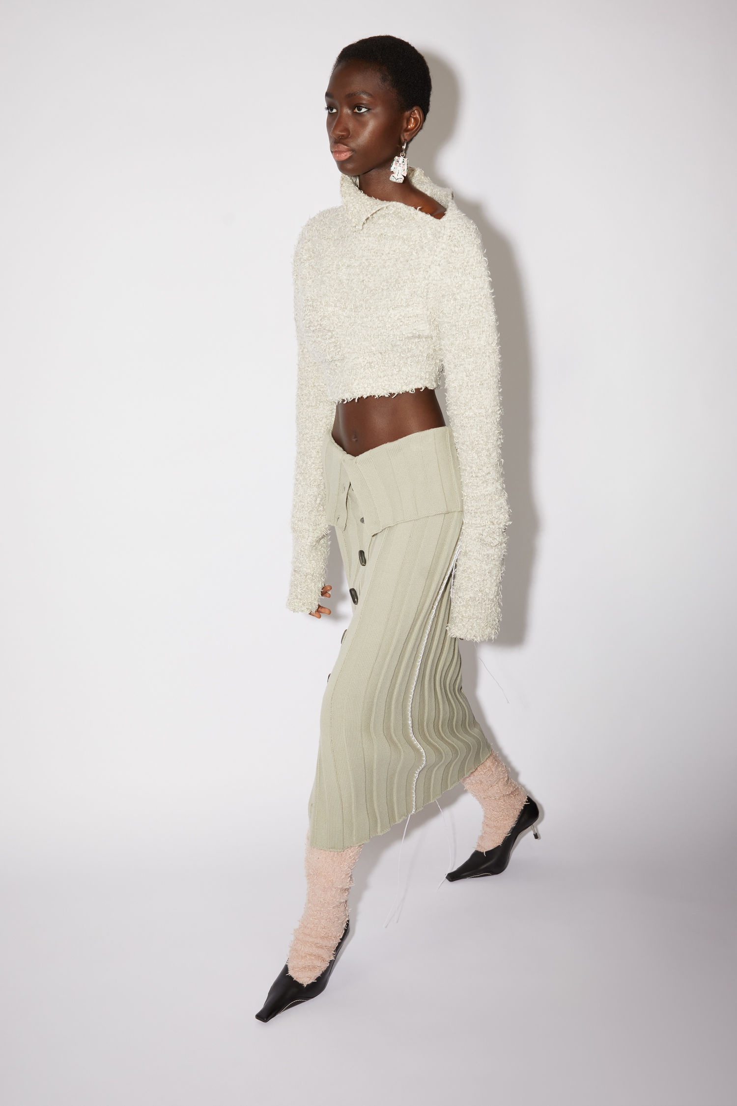 Wool pencil skirt - Pale grey - 4