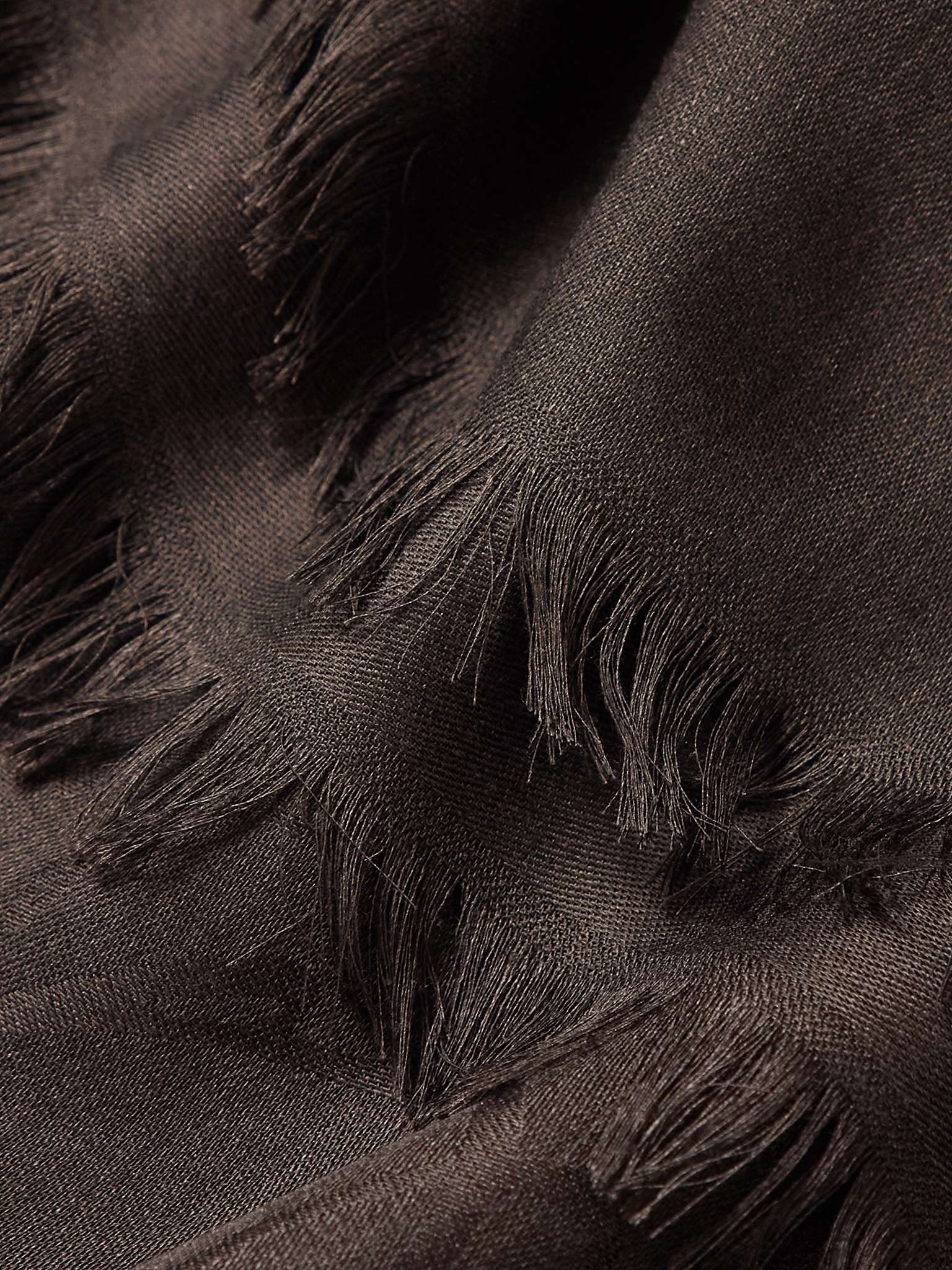 Fringed Wool and Mulberry Silk-Blend Jacquard Scarf - 3