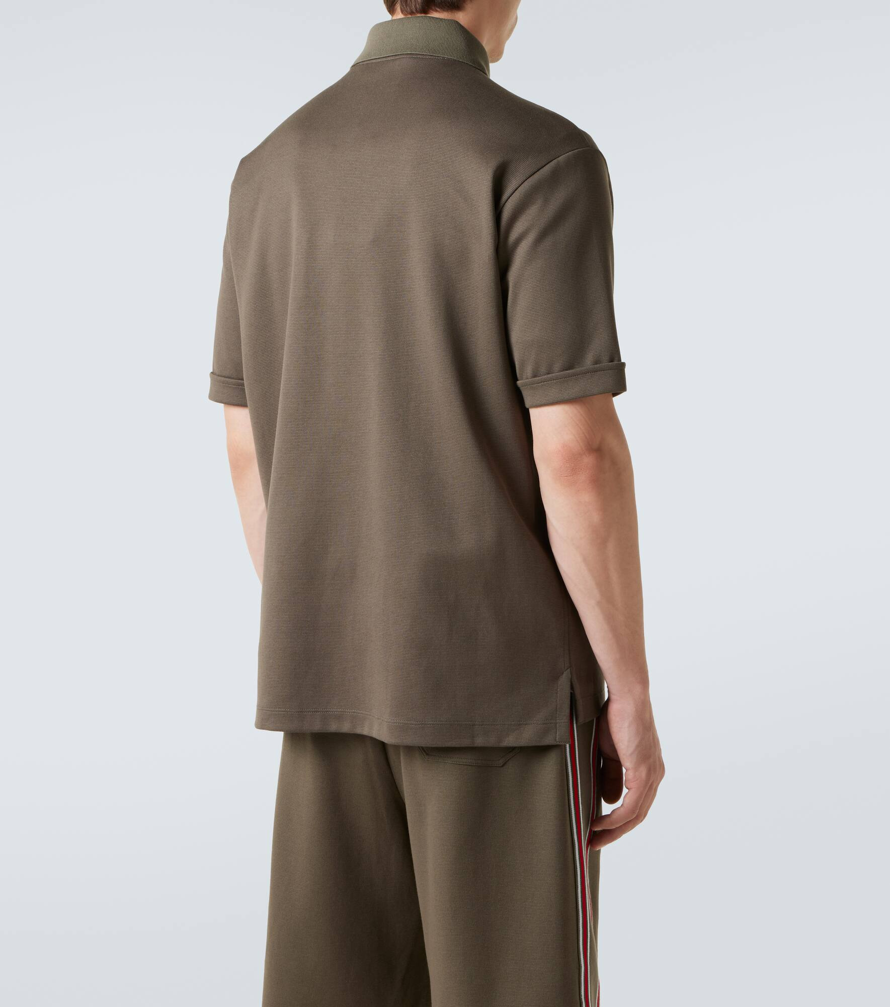 Logo Web Stripe cotton piqué polo shirt - 4