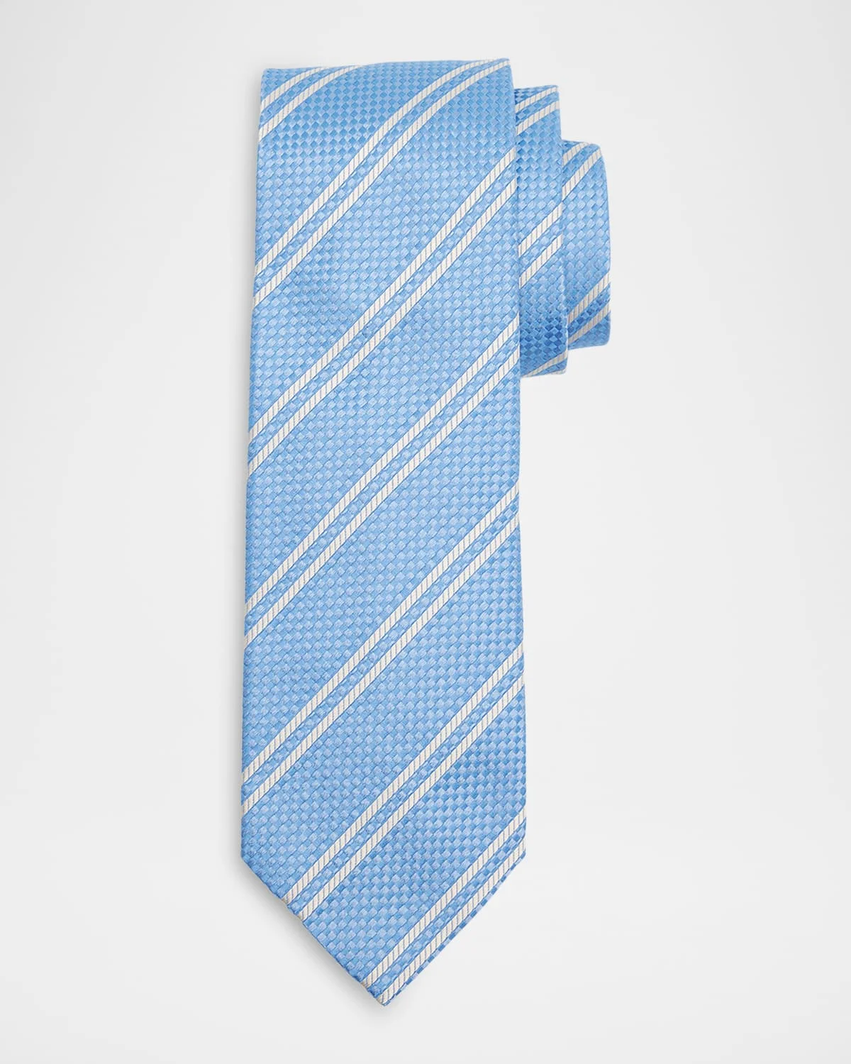 Men's Woven Diagonal-Stripe Silk Tie - 1