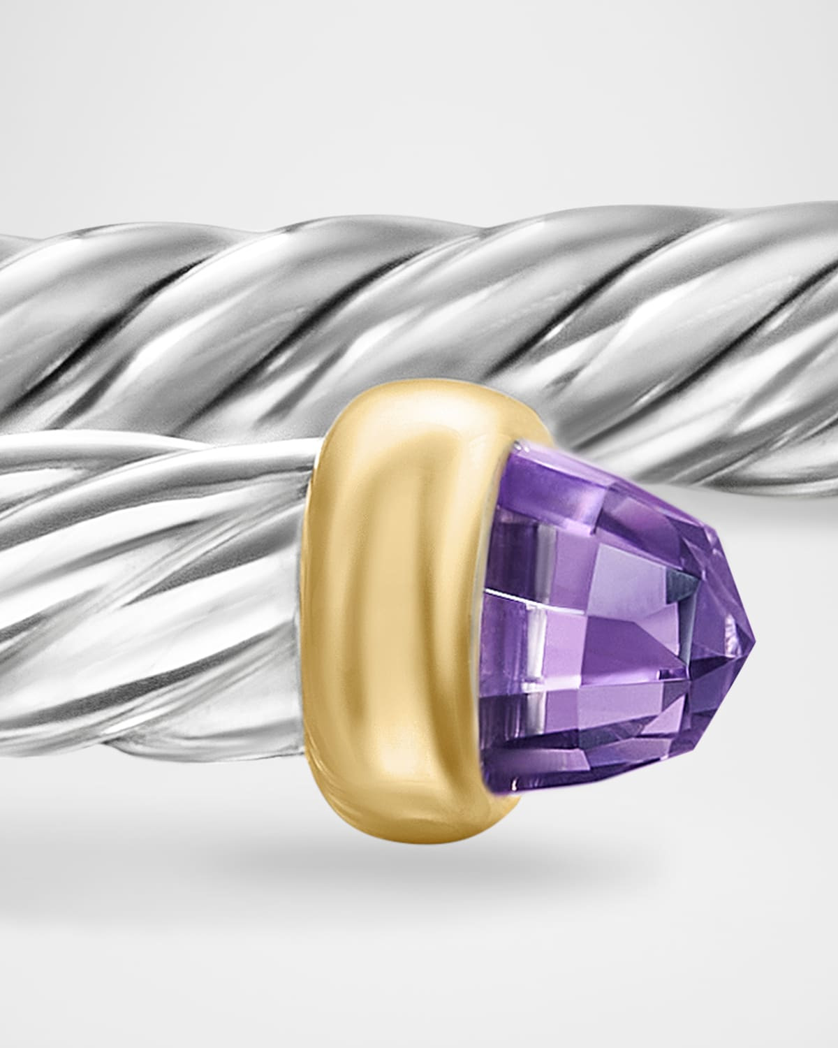 Cable Flex Bracelet with Gemstone in Silver and 14K Gold - 5