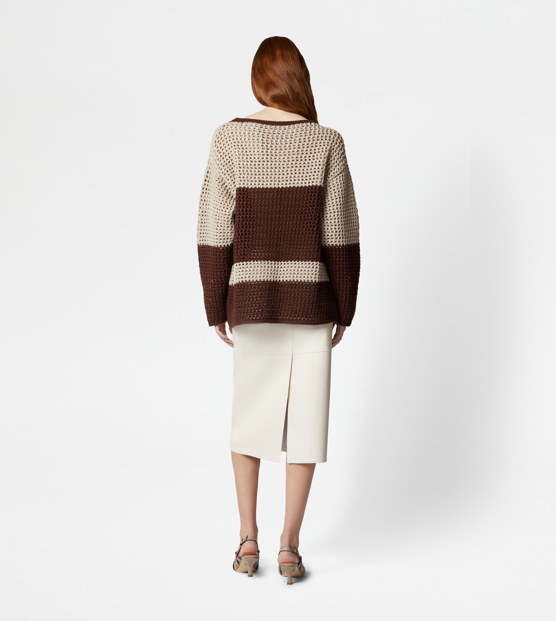 PULLOVER IN COTTON - BEIGE, BROWN - 3