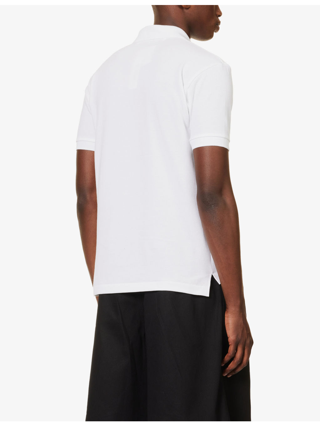 Heart-print ribbed-trim cotton polo shirt - 4