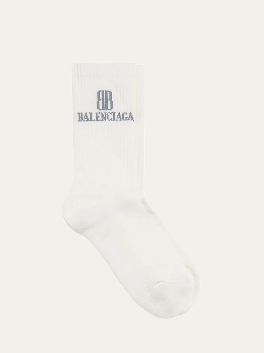 Men's Intarsia BB Logo Crew Socks - 1