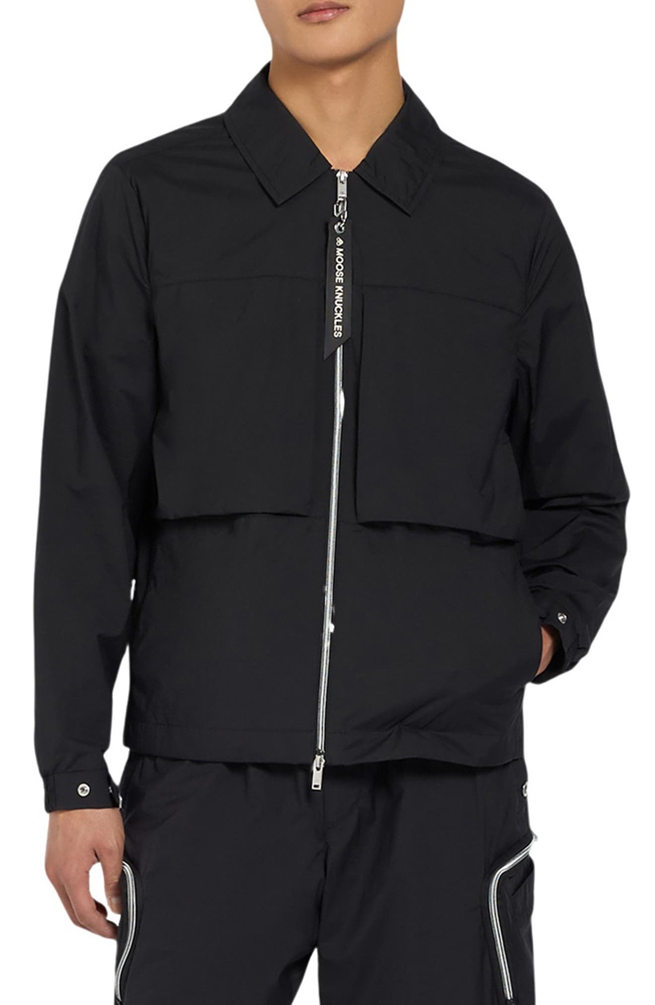 Moose Knuckles Waverly Water Repellent Stretch Shirt Jacket in Navy at Nordstrom - 1