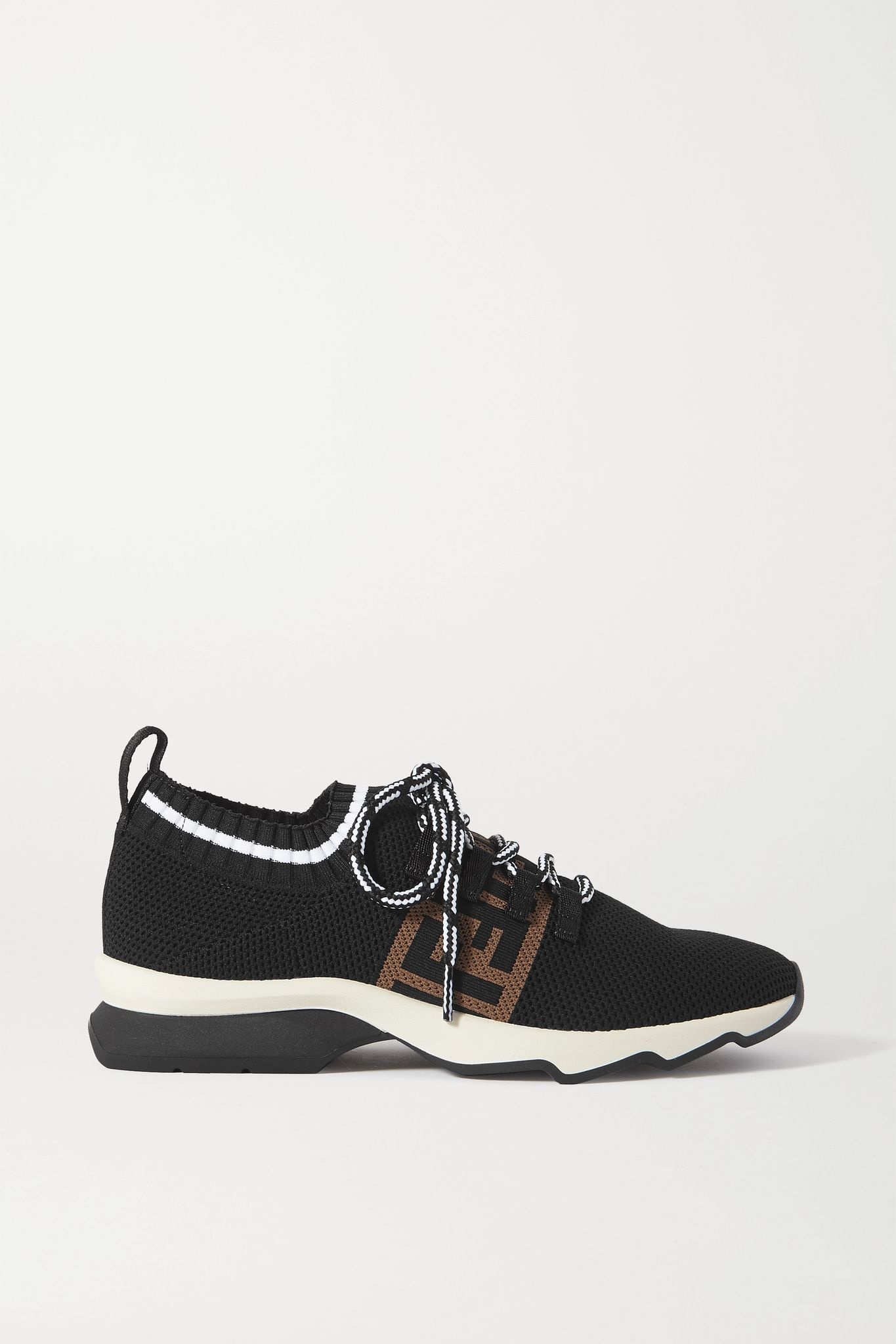 Rockoko logo-jacquard mesh and stretch-knit sneakers - 1