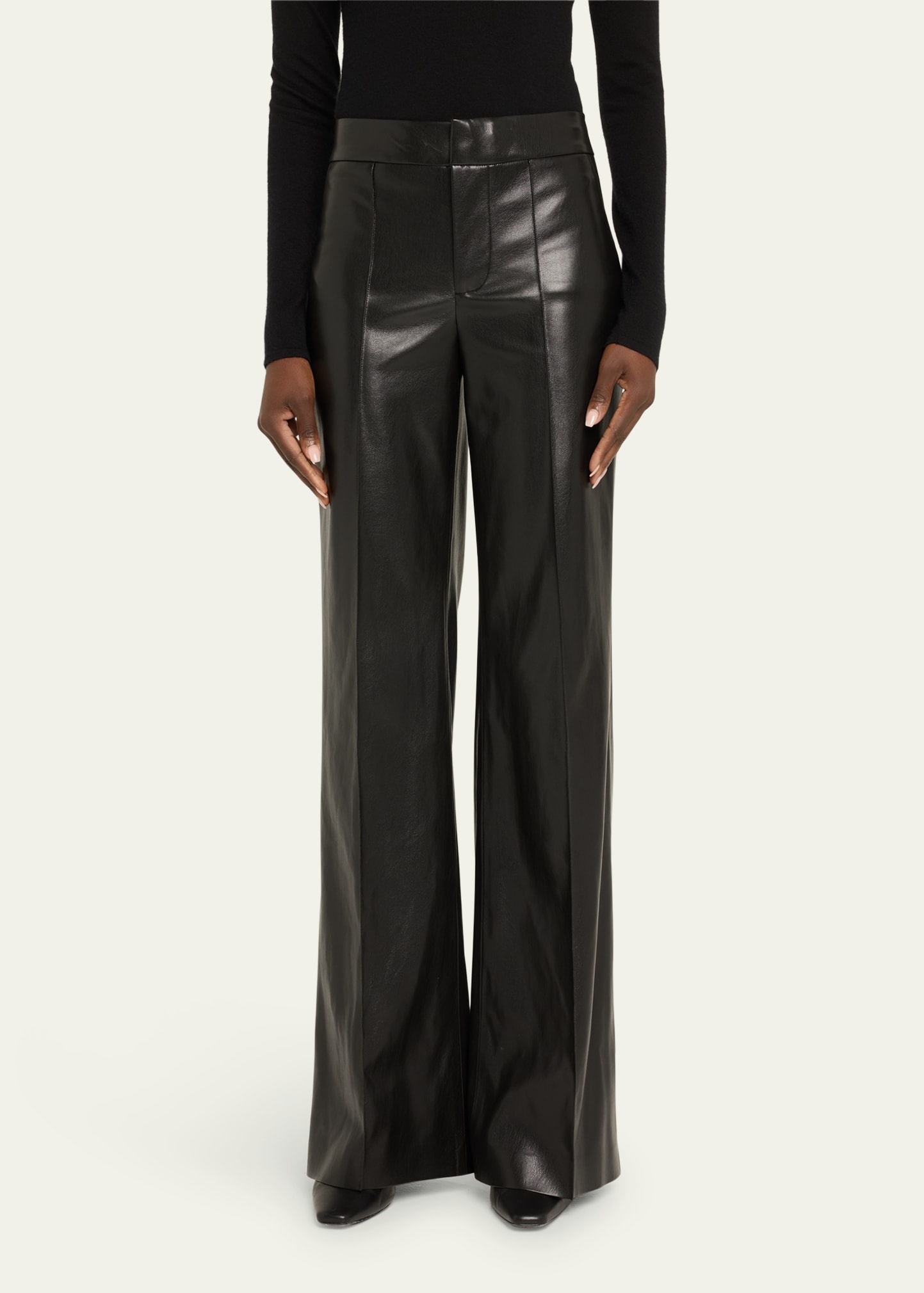 Dylan Vegan Leather Wide-Leg Pants - 4