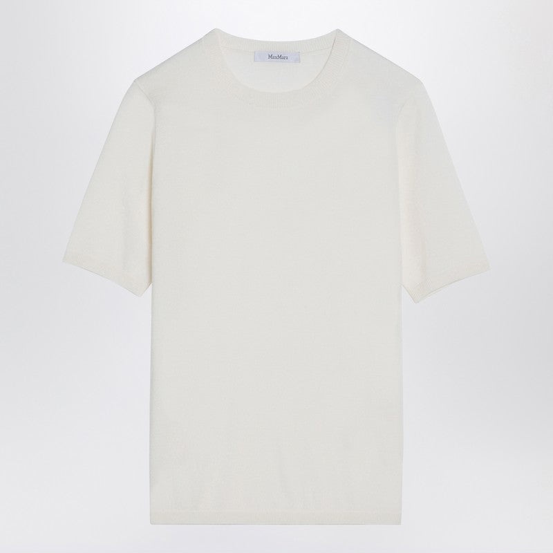 Max Mara White silk and cashmere crew-neck t-shirt - 1