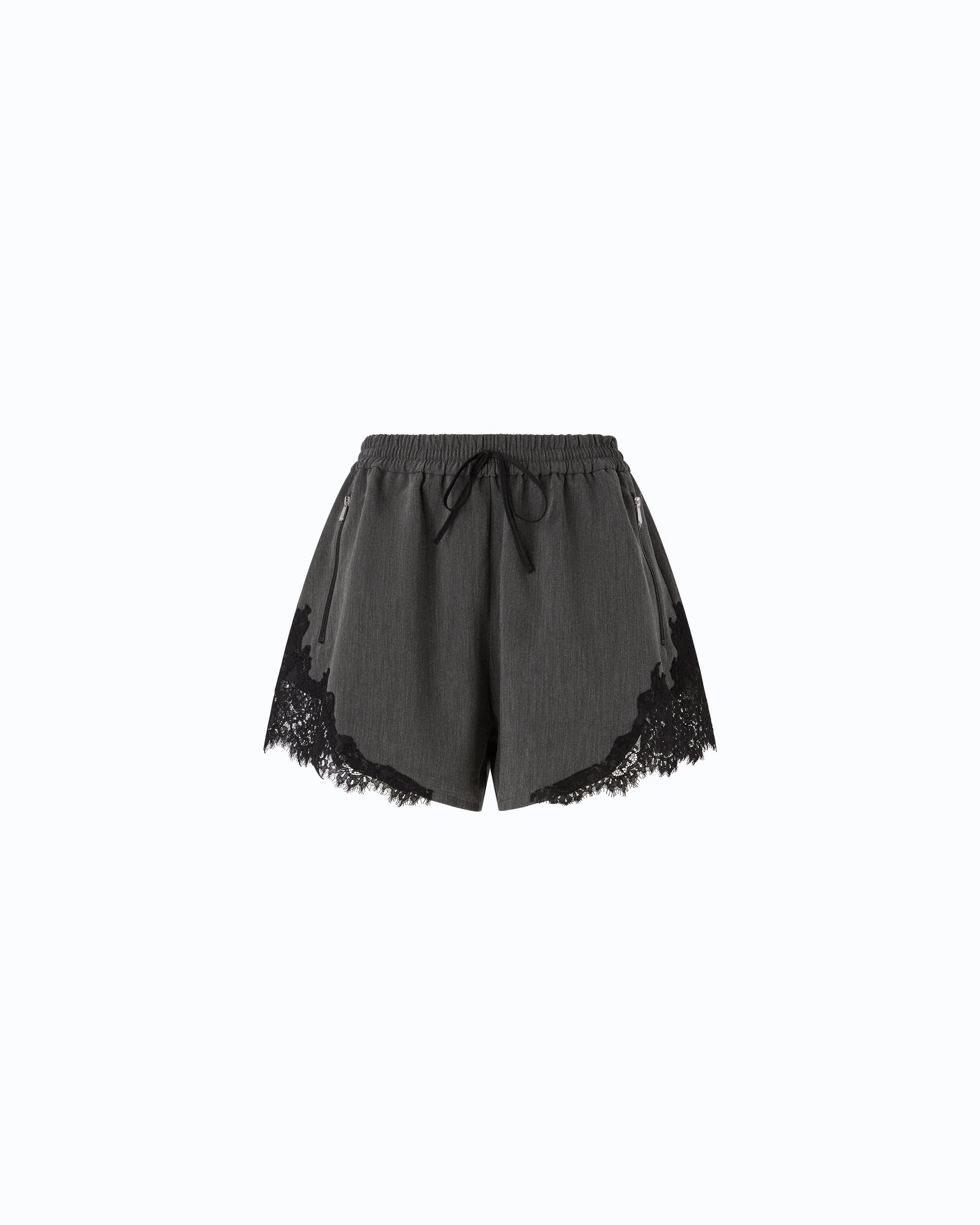 FLUID SHORTS WITH LACE INSERT - 1