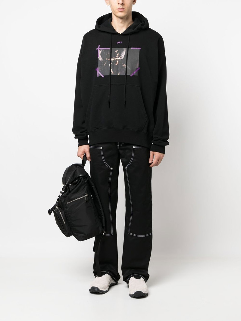 Off-White graphic-print drawstring hoodie outlook