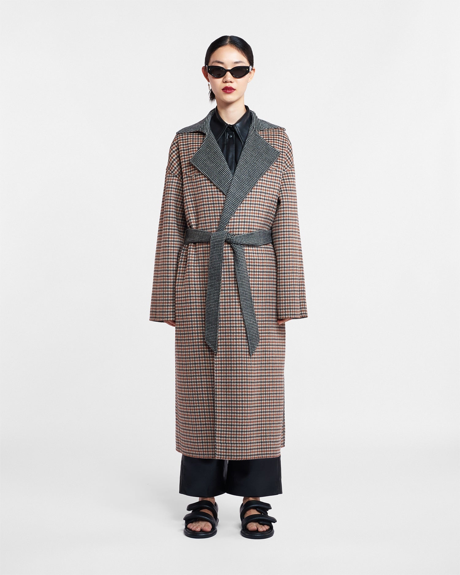 Wool Silk Blend Robe Coat - 3