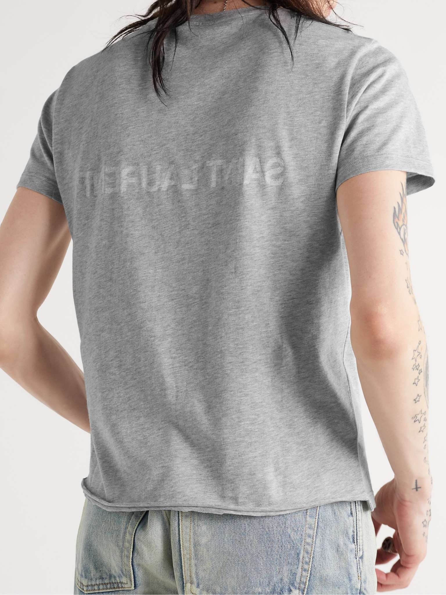 Distressed Logo-Print Cotton-Jersey T-Shirt - 5
