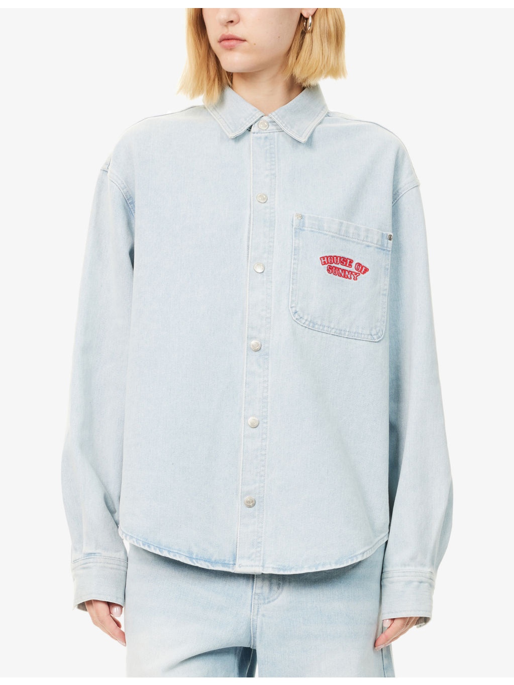 Take A Trip Embroidered Denim-Blend Shirt - 3