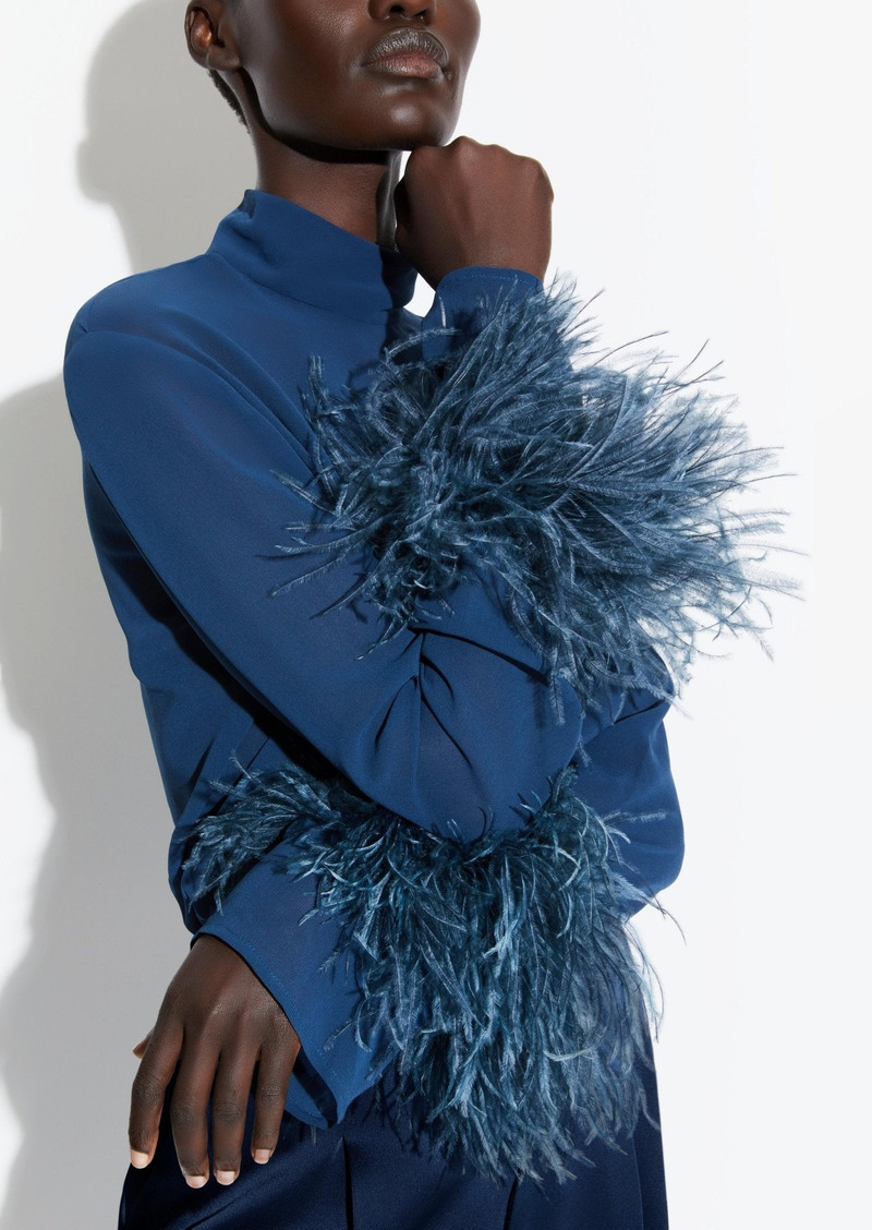 Georgette Top With Feathers 4