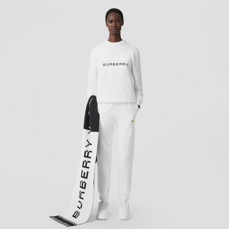 Burberry Embroidered Floral Cotton Jogging Pants outlook