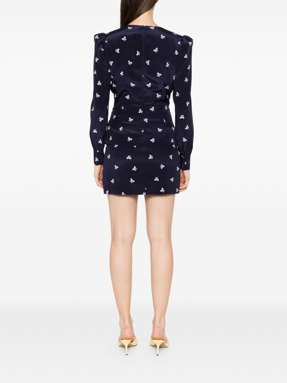 bow-print mini dress - 4