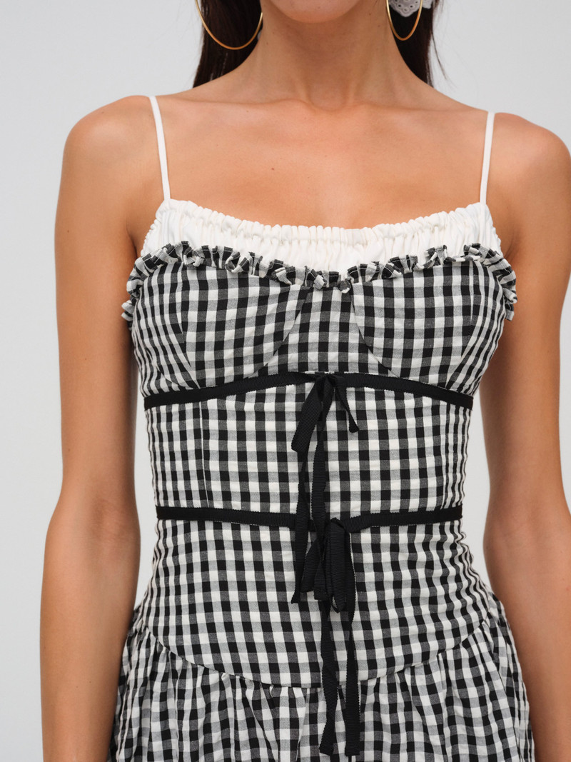For Love & Lemons Georgia Gingham Midi Dress outlook