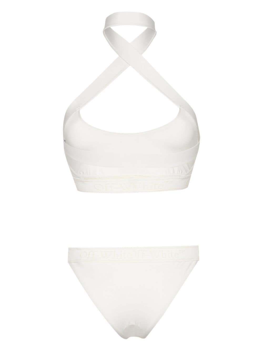 logo-embroidered bikini - 2
