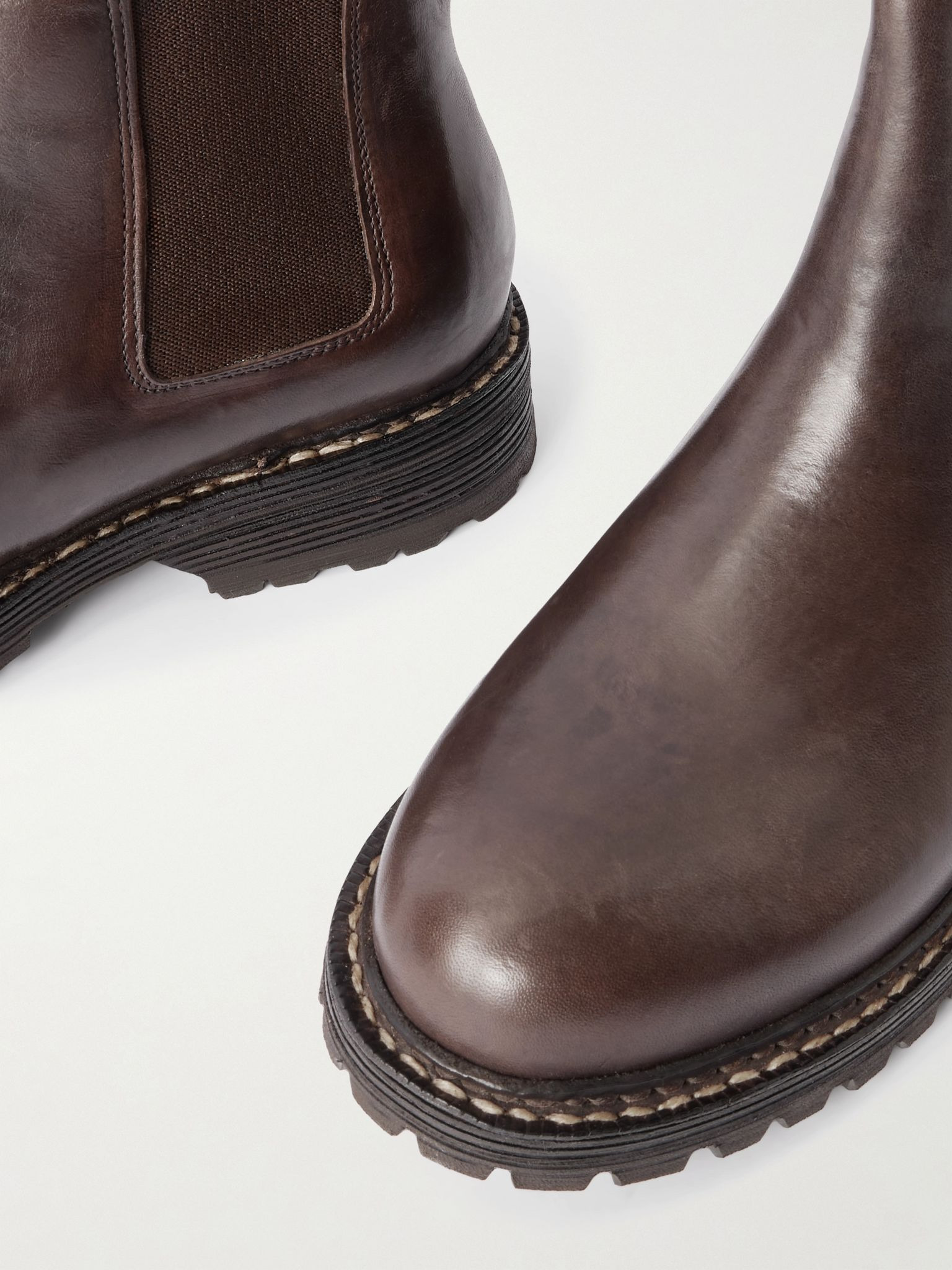 Gornergrat Mid-Folk Leather Chelsea Boots Dark brown - 5