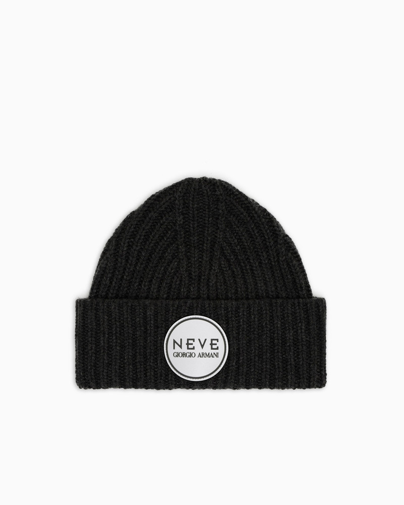 GIORGIO ARMANI NEVE RIBBED CASHMERE BEANIE 1