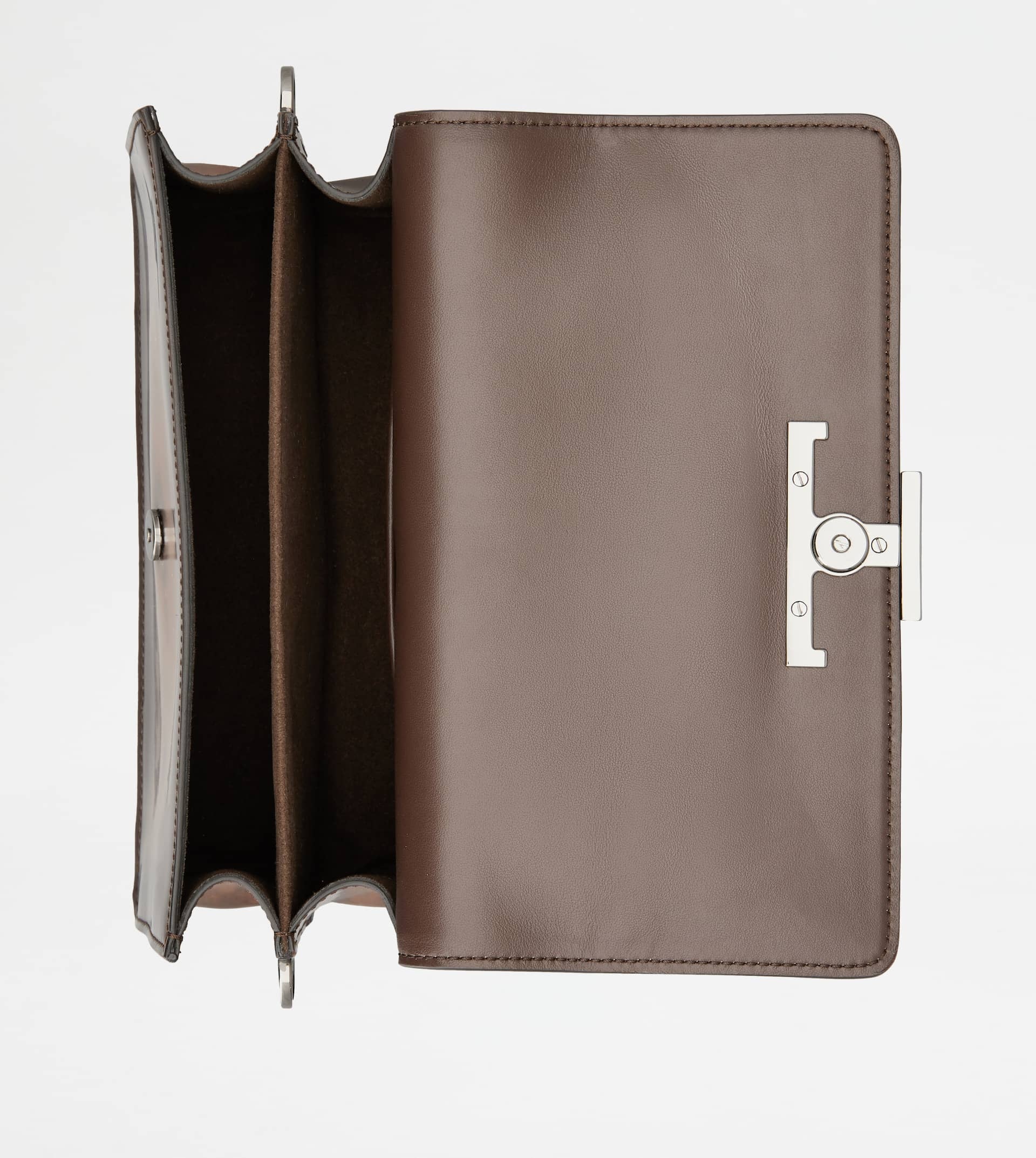 T TIMELESS SHOULDER BAG IN LEATHER MINI - BROWN - 6