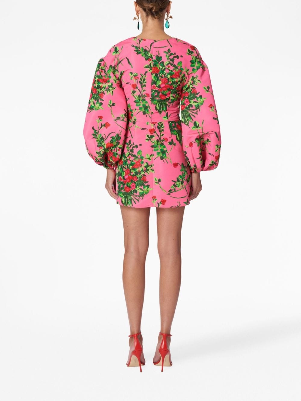 floral-print V-neck dress - 3