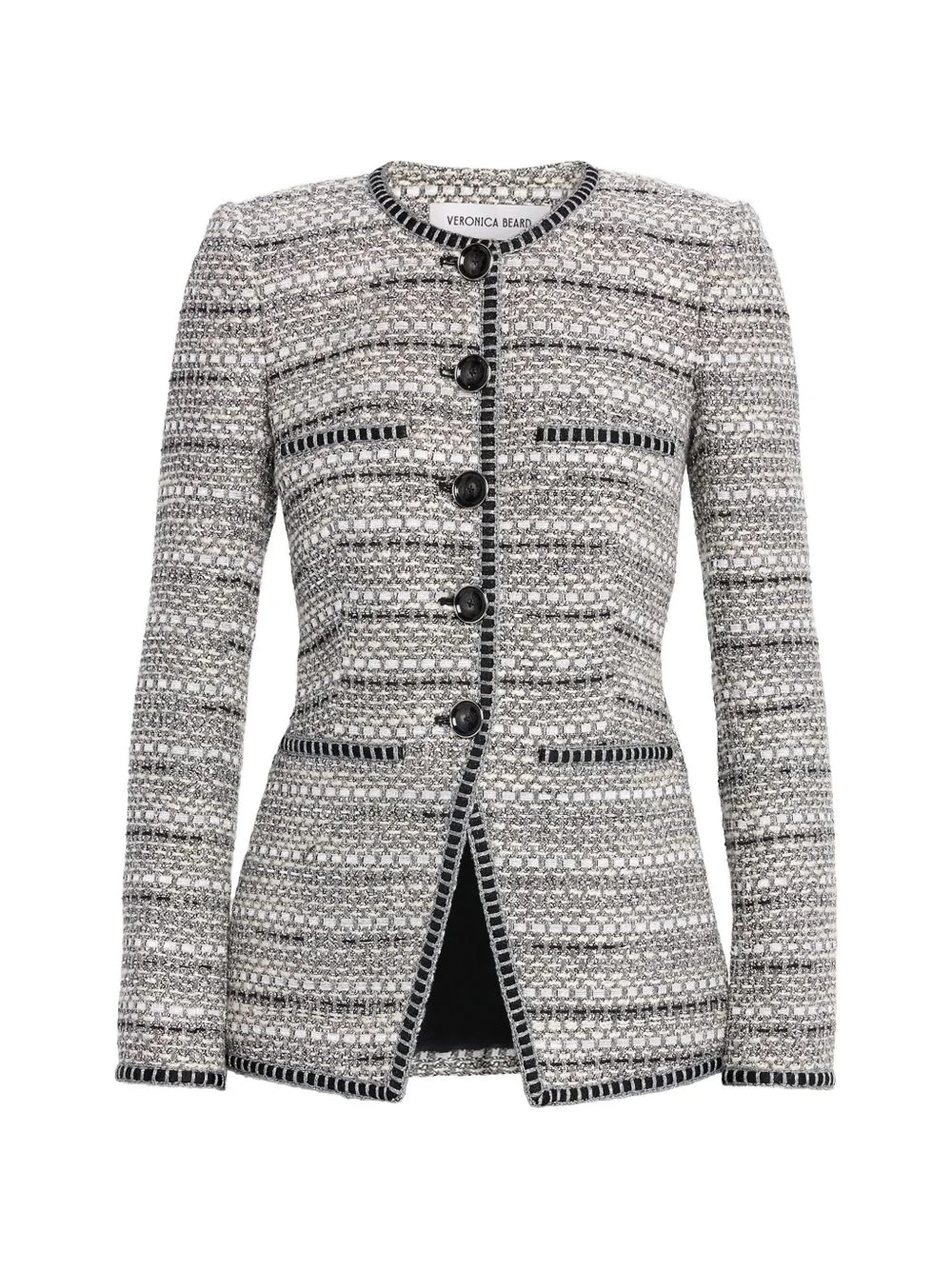 buttoned tweed jacket - 1