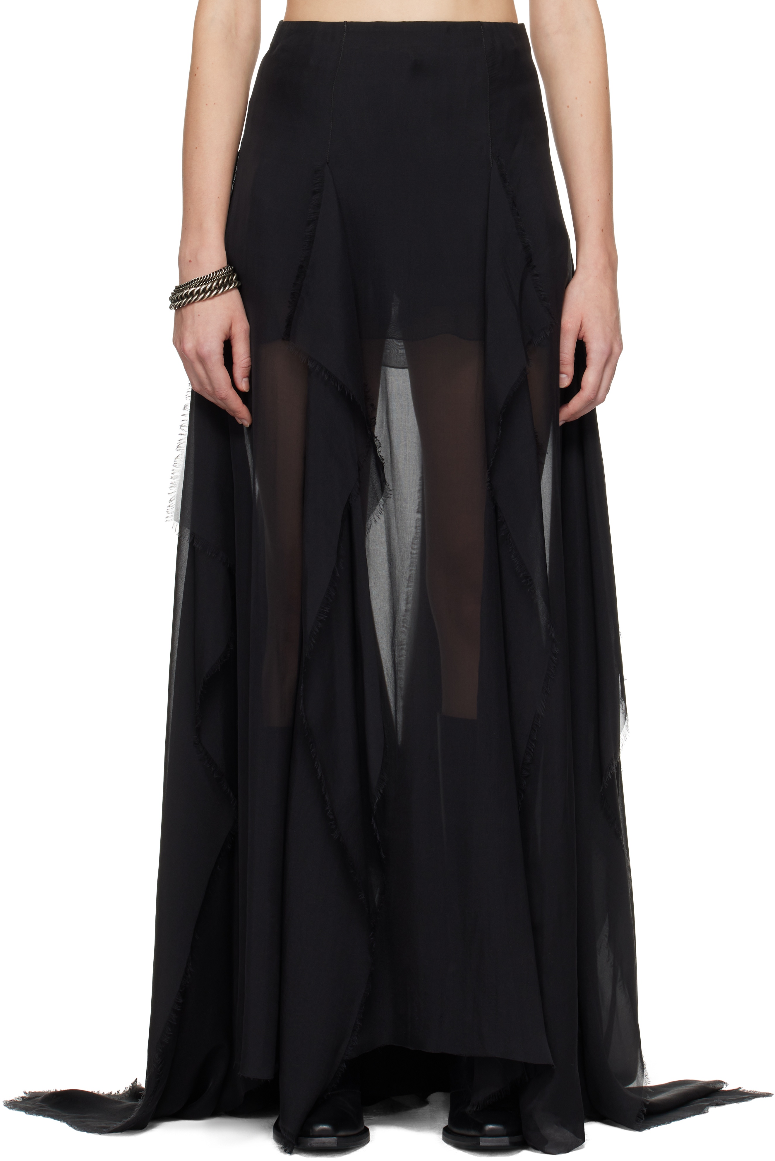 Black Saga X-Long Maxi Skirt - 1