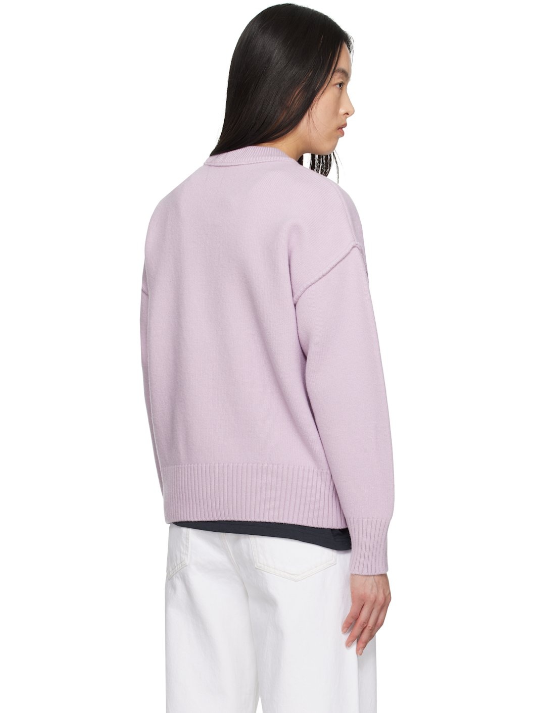 Purple Wool Ami de Coeur Sweater - 3