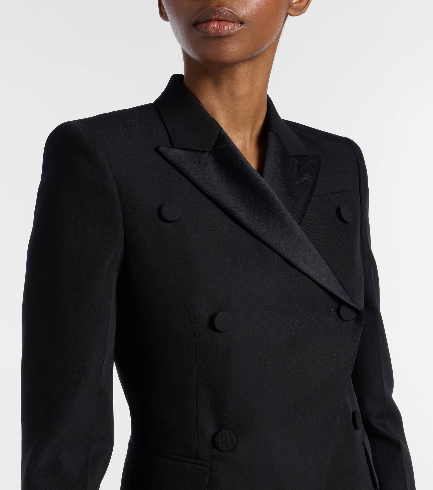 Double-breasted wool-blend blazer - 4