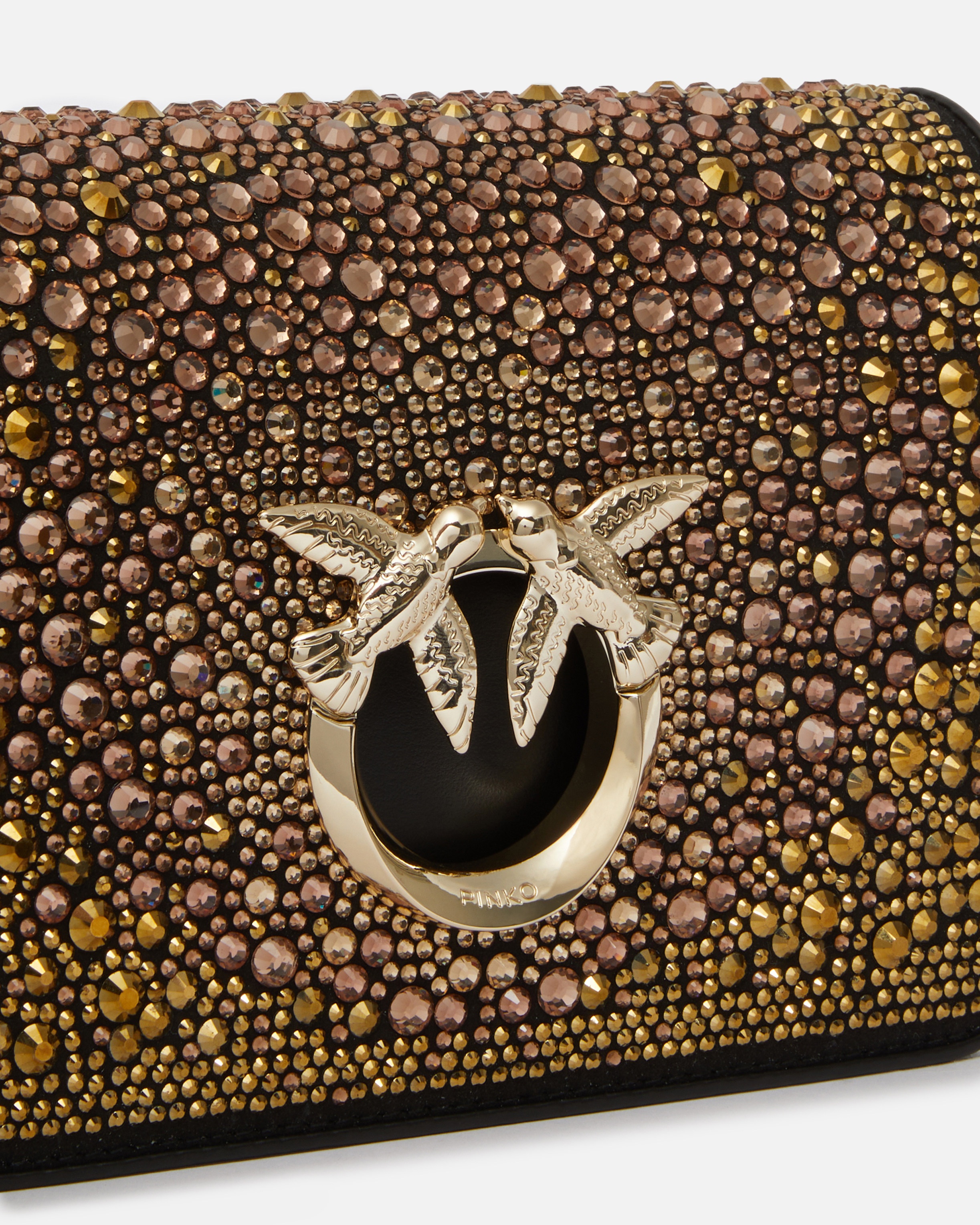 PINKO GALLERIA FULL-RHINESTONE MINI LOVE BAG CLICK - 3