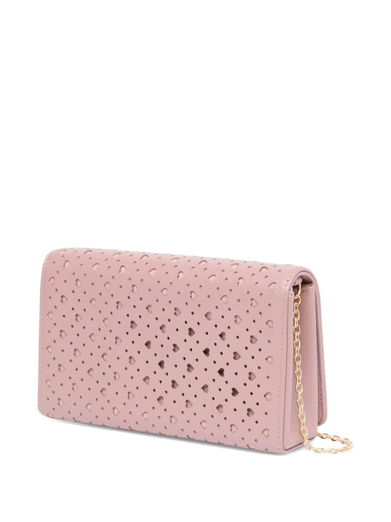 Moschino heart pierced clutch bag outlook